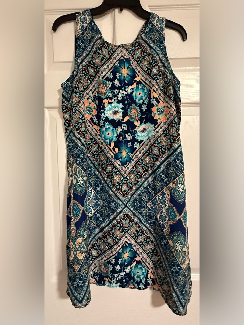 Maurices Blue Teal Floral Sleeveless Dress - Picture 1 of 2